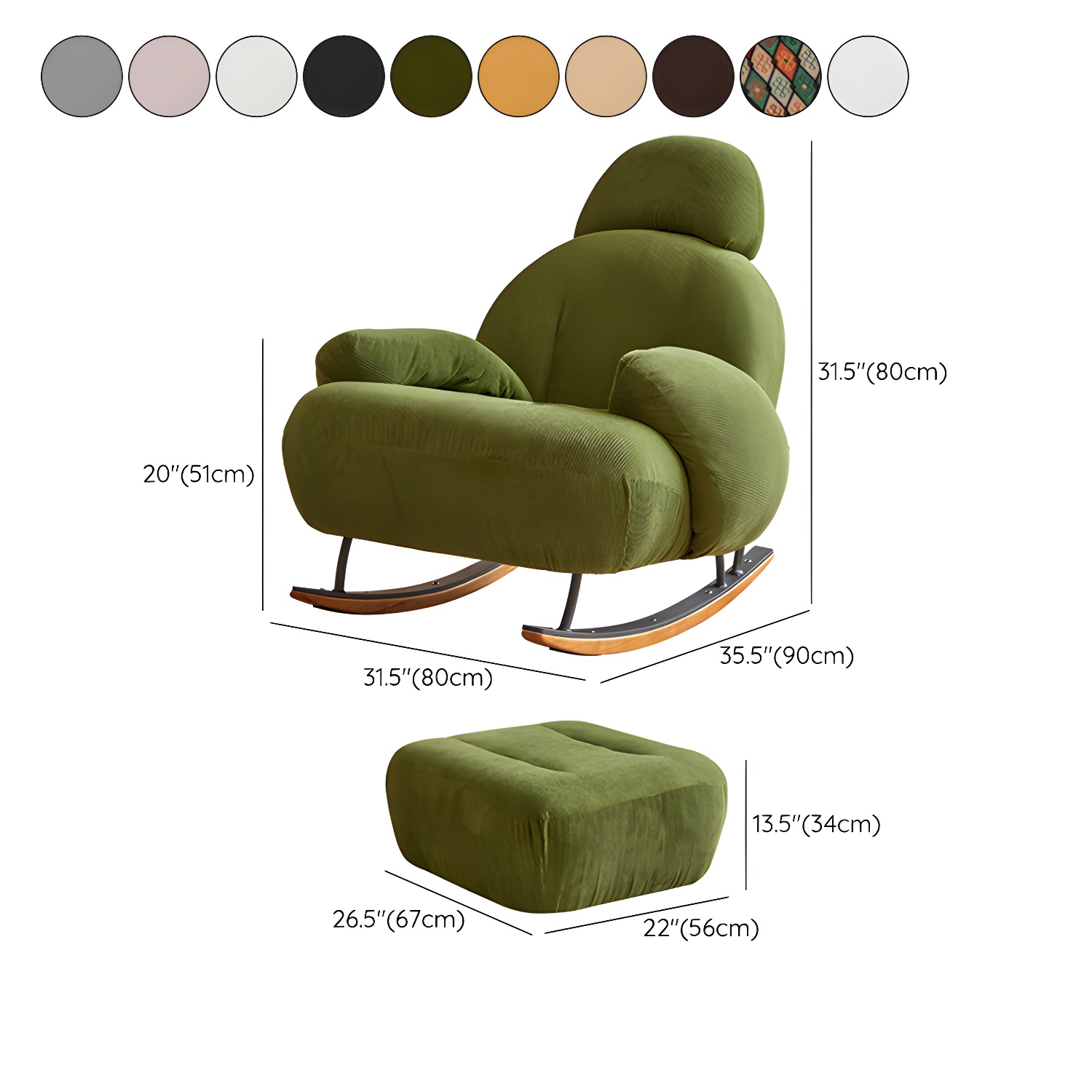 Rocking Accent Chair Solid Wood Contemporary Living Room Spindle - image 18