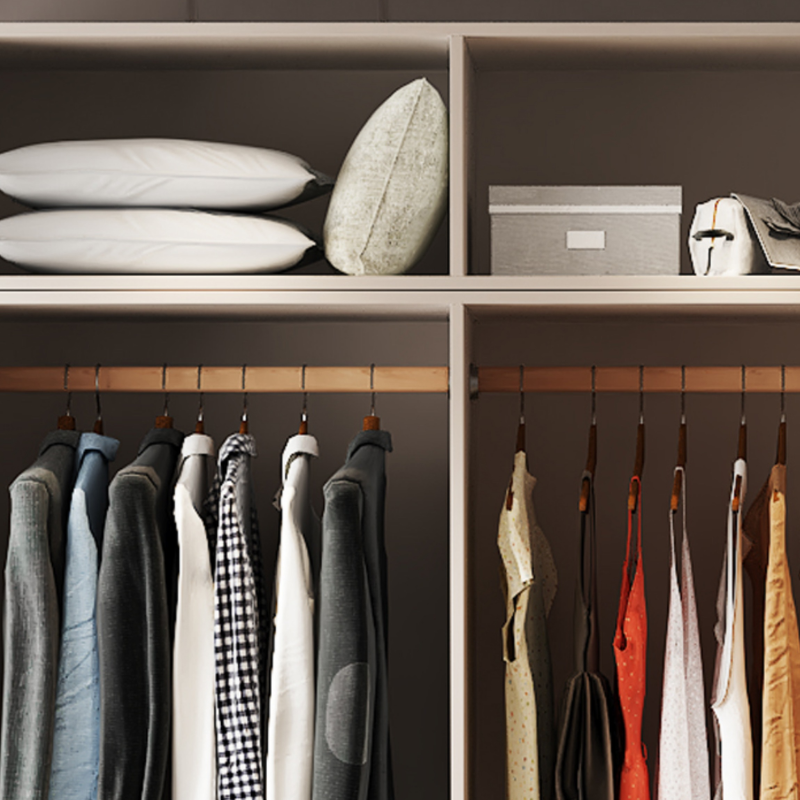 Minimalist Manufactured Wood Independent Wardrobe Closet with Soft Close Door, Interior Shelves, and Clothing Rod - image 5