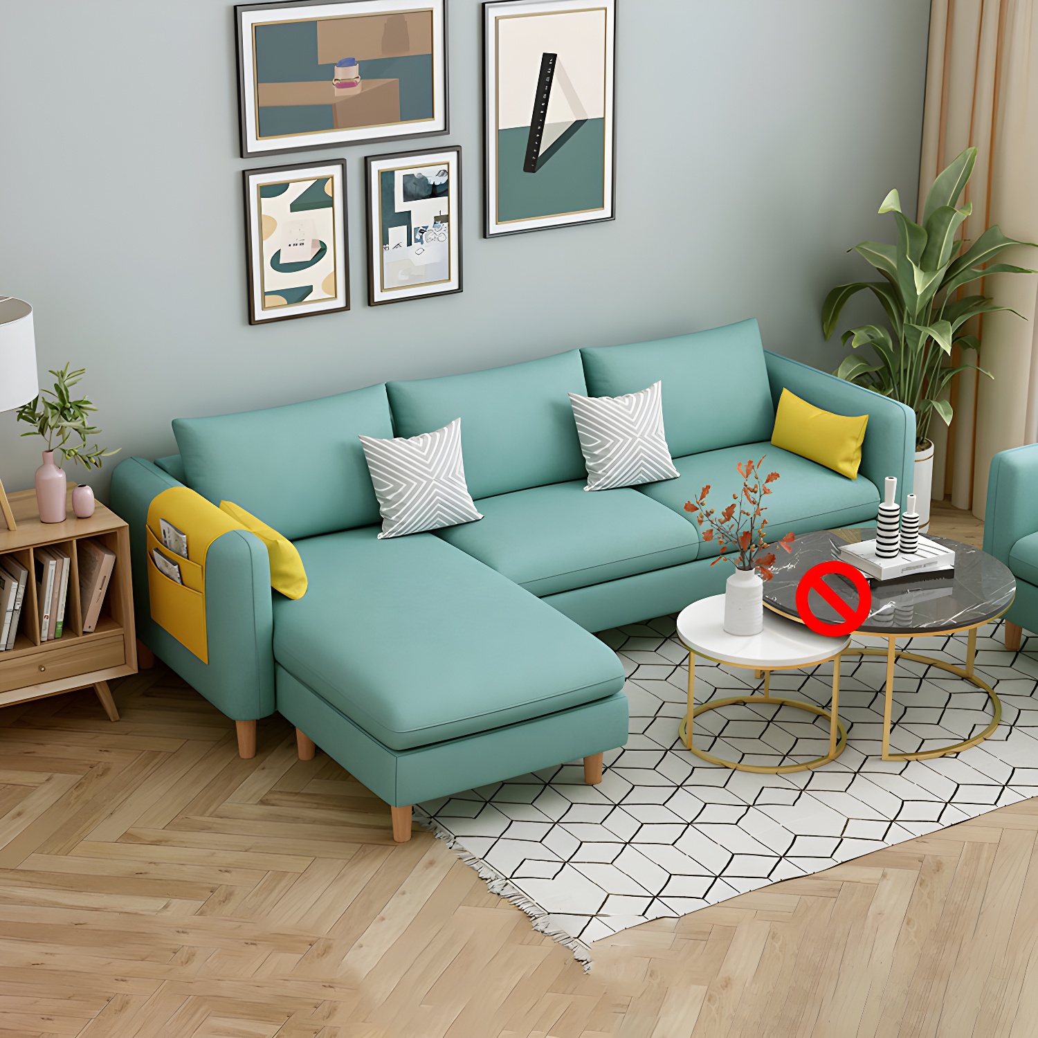 Modern Wooden Frame L-Shaped Sectional Sofa Chaise in Small Size with Storage Included - image 9