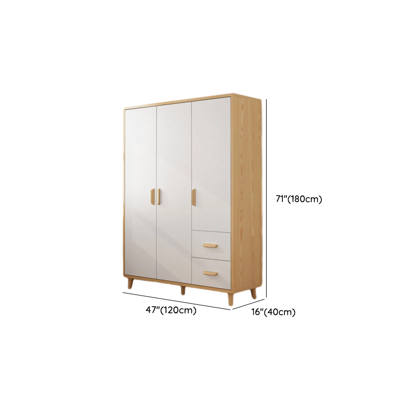 Natural Finish Self-supporting 2-Drawer Wardrobe in Solid and Manufactured Wood - image 9