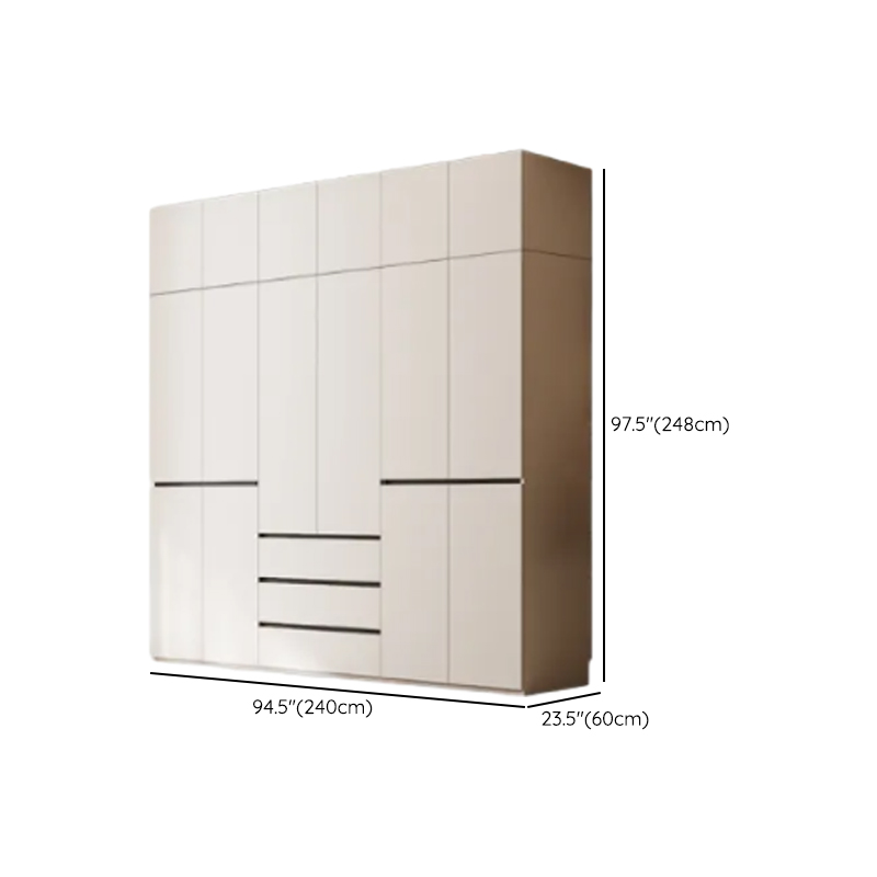 White Minimalist Laminate Independent Wardrobe Closet with Soft Close Drawer, Soft Close Door, and Interior Shelves - image 30