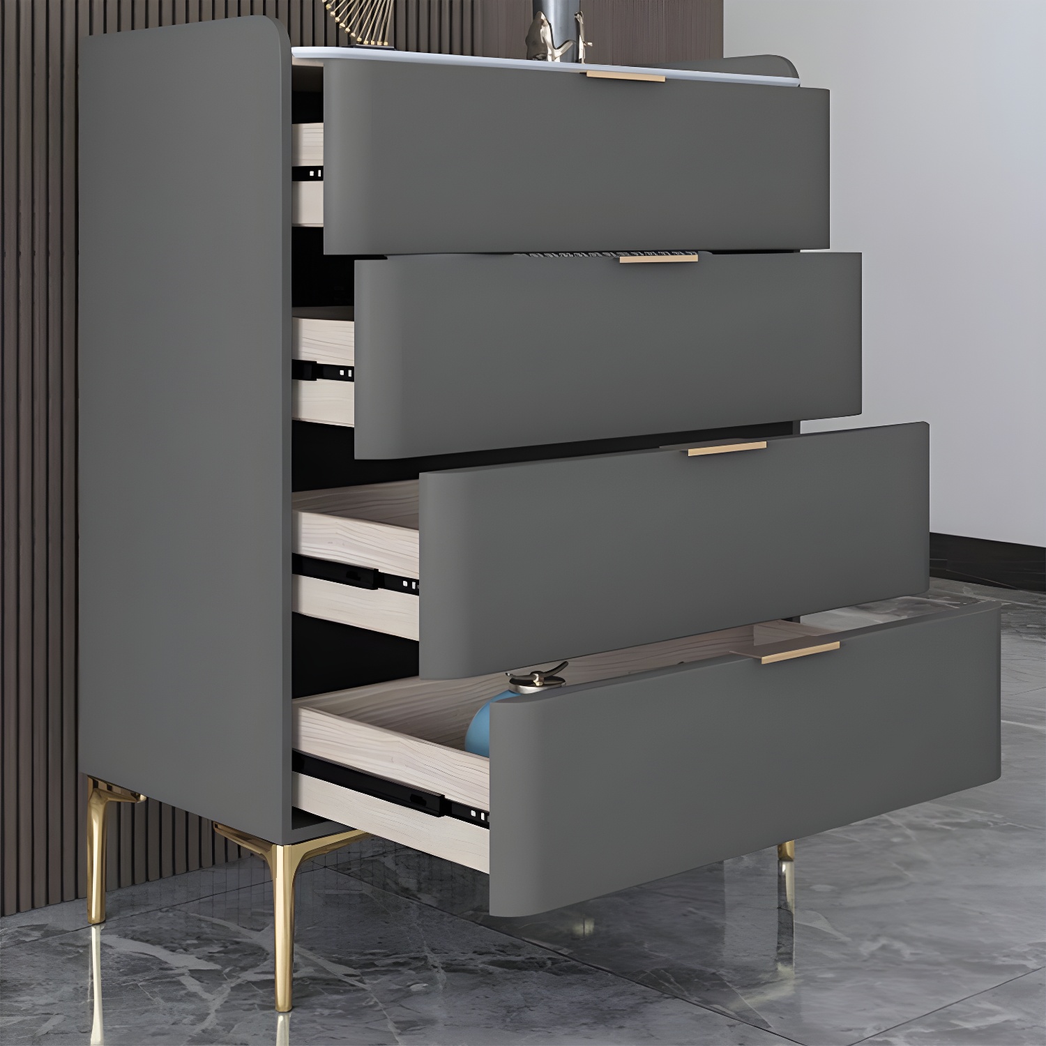 Modern Pine Wood Dresser with Drawers and Soft Close Glides in Narrow Design - image 17