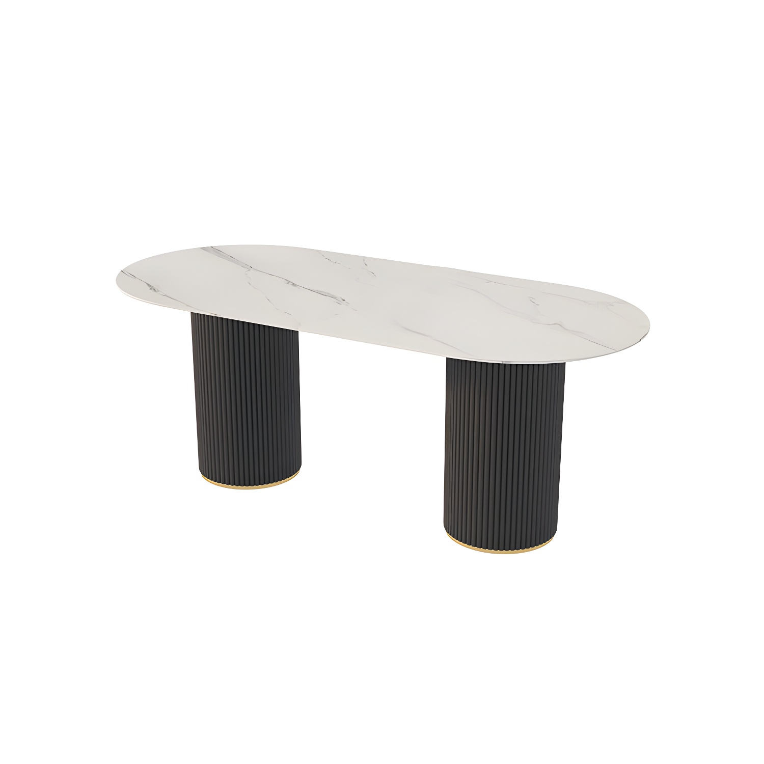 Simplicity Style Oval Dining Table Imitation Marble Home Furniture