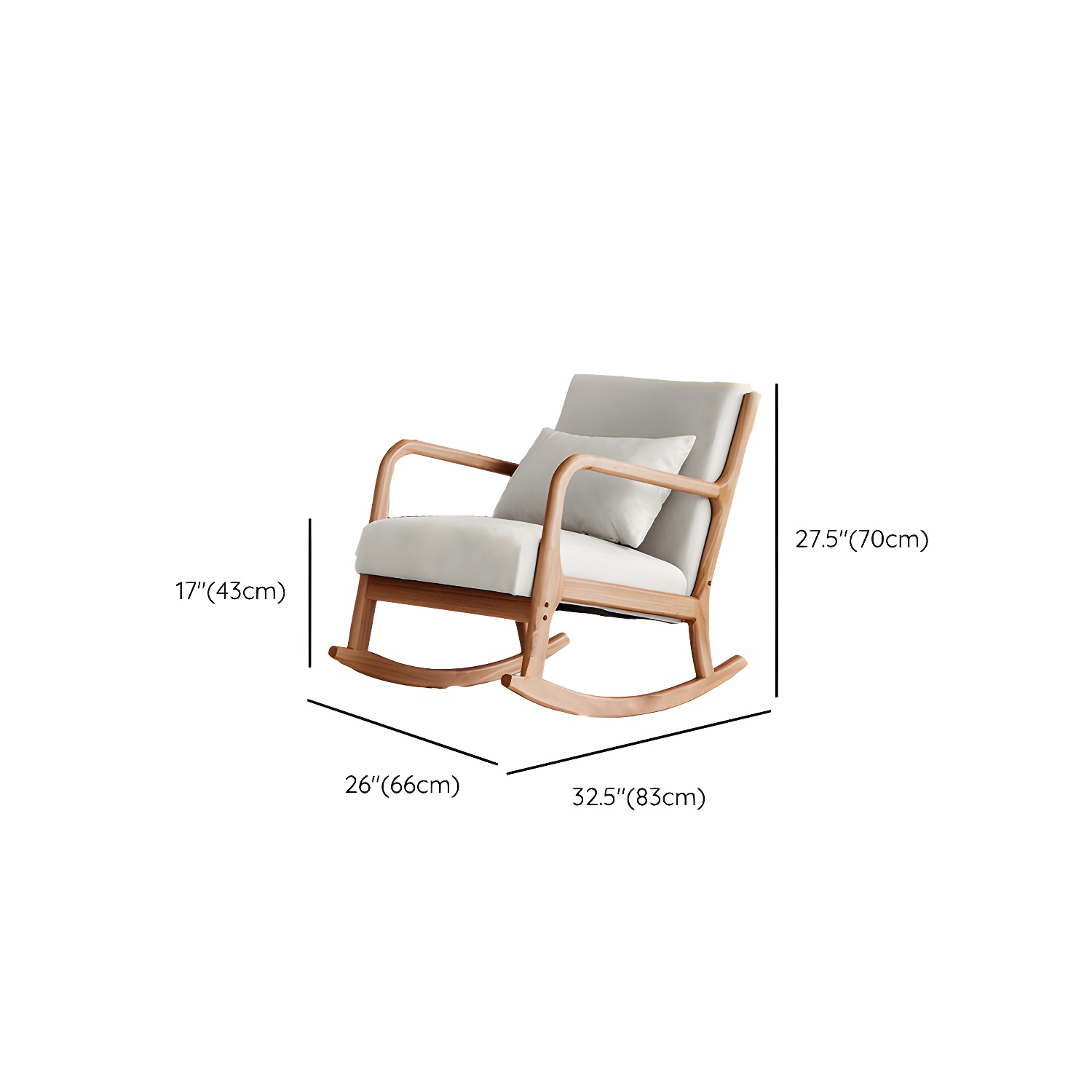 Mid-Century Modern Rocking Accent Chair with Solid Wood Frame and a Pillow - image 23
