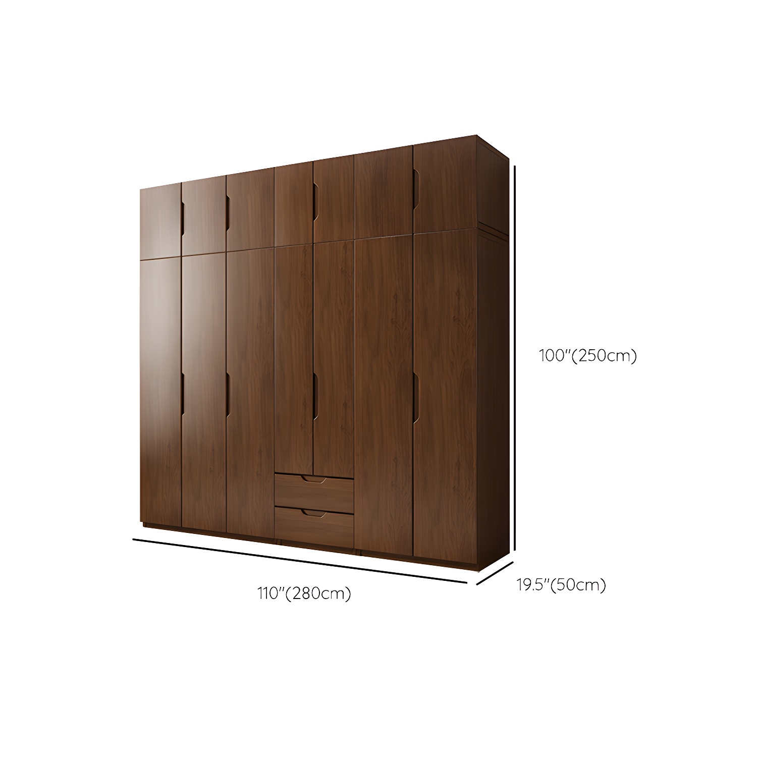Contemporary Oak Solid Wood Wardrobe Freestanding Multifunctional Wardrobe - image 41
