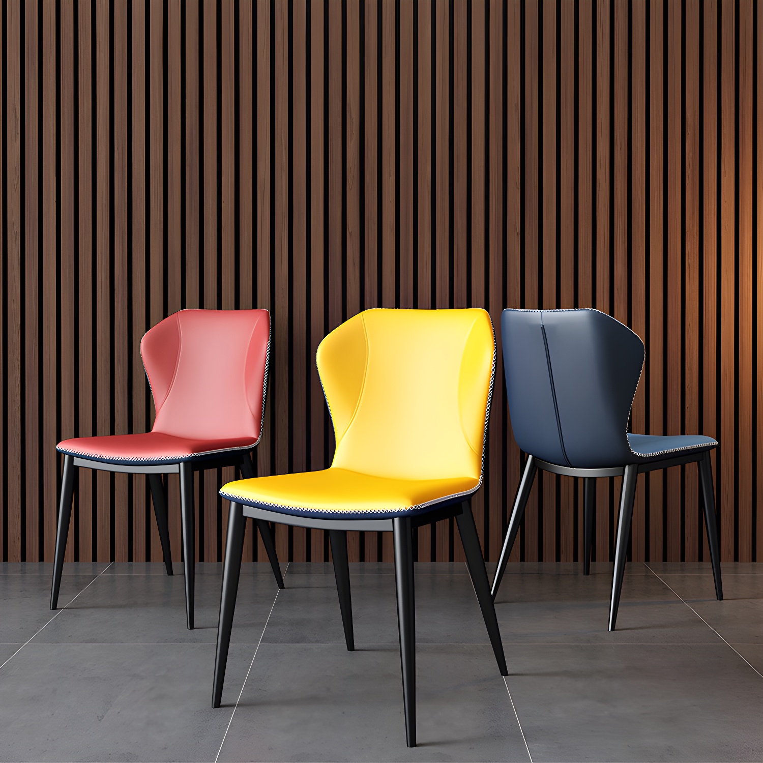 Modern Leather Home Side Chair Wingback Matte Finish Dining Chair - image 10