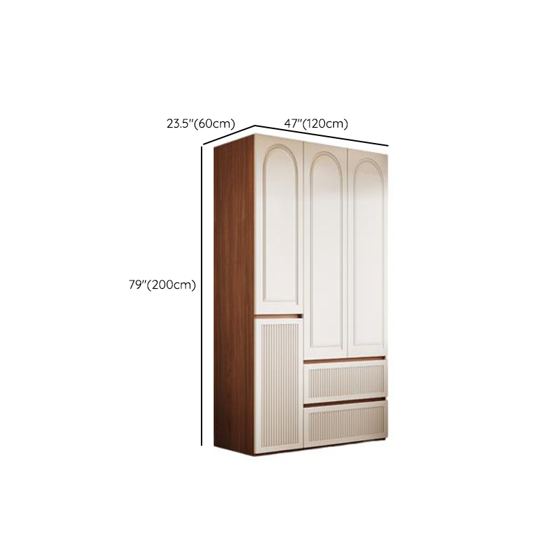 Acorn Minimalist Pine Wood Wardrobe Closet with Soft Close Drawer, Soft Close Door, Interior Shelves, and Clothing Rod - image 8