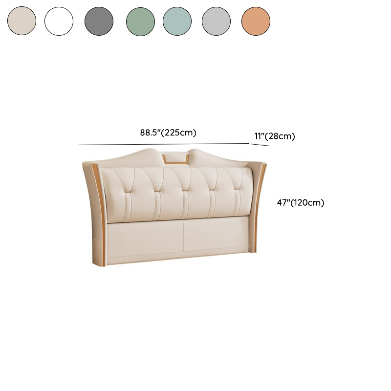 Trendy Wingback Headboard in Natural Wood with No Distressing, Camelback Shape for Queen/Full Bed, Featuring Sponge Upholstery and Standard Height - image 13
