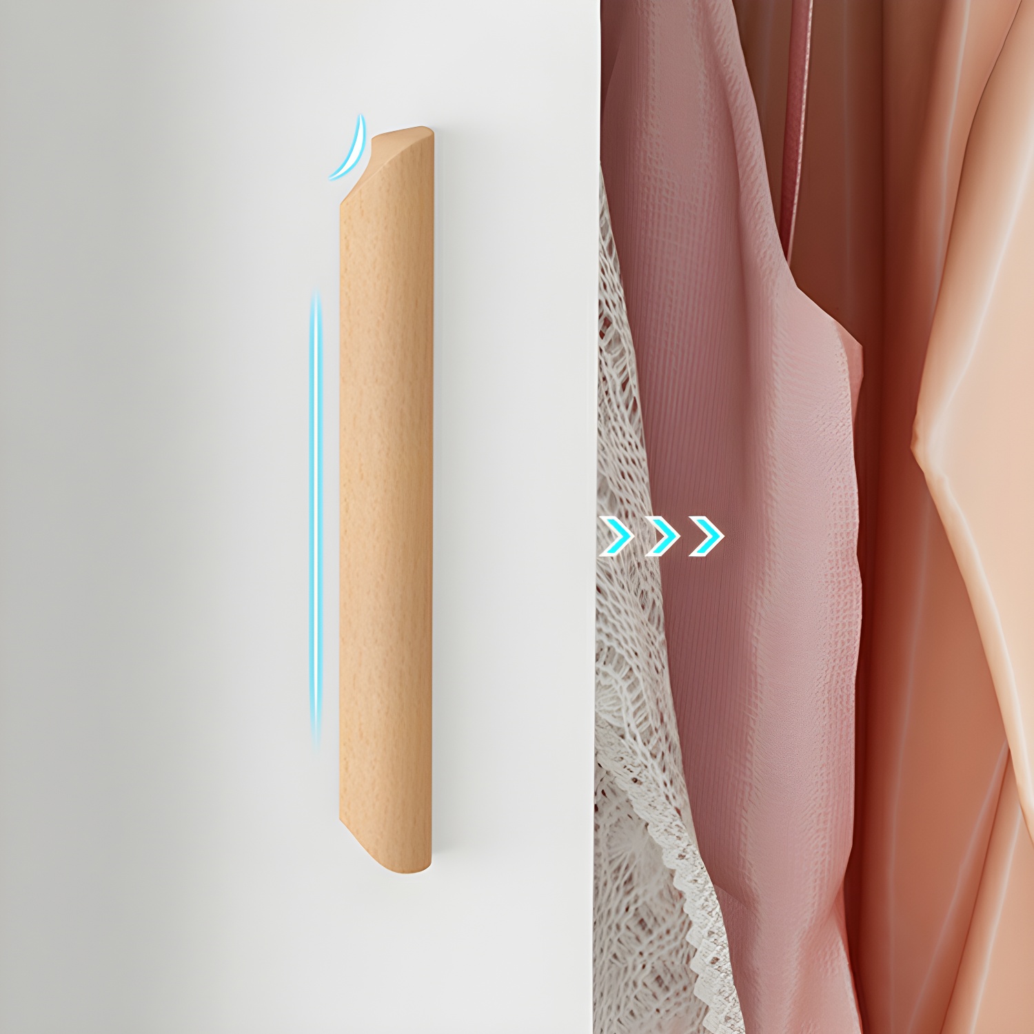 Contemporary Wood Wardrobe Armoire with Sliding Doors, Clothing Rod, and Interior Shelves - image 13