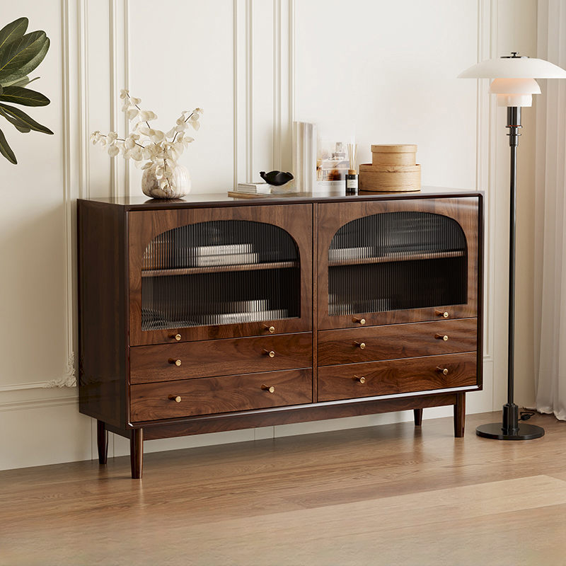 Independent Composite Wood Utility Storage Cabinet with Cabinet, Glass Door, Flexible Shelf, and Cabinet Knobs in Cocoa - image 11