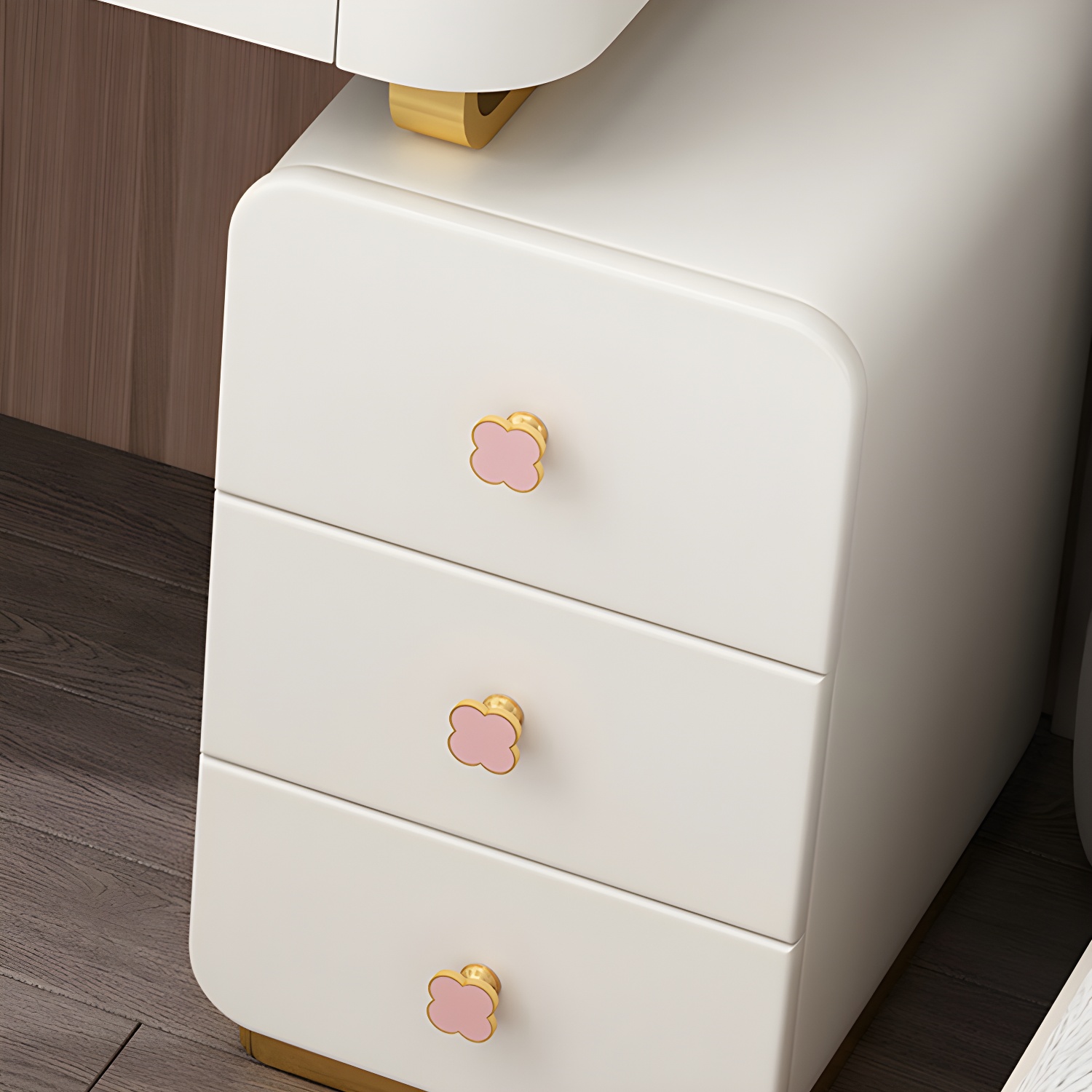 Contemporary Wooden Make-up Vanity with Storage Drawers in Rectangle - image 7
