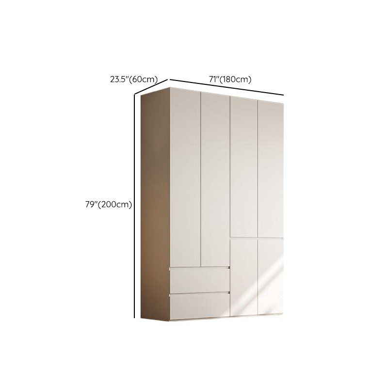 Chalk Modern Natural Wood Standalone Almirah with Soft Close Drawer, Interior Shelves, and Hanging Rod - image 10