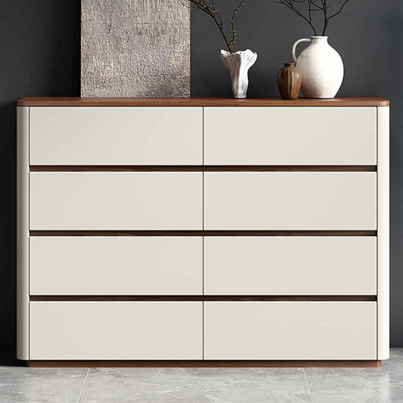 Off-White Simplistic Composite Wood Double Dresser/Bachelor Chest/Lingerie Chest with 8/6/3 Drawers in Horizontal/Vertical Orientation