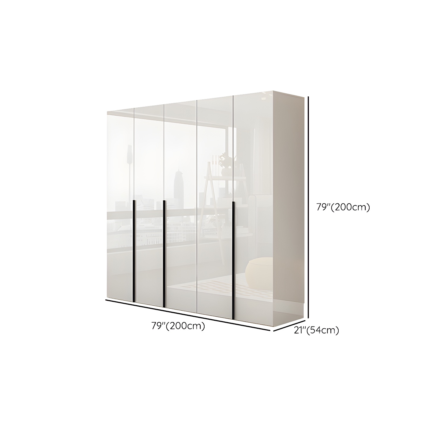 Hinged Wardrobe Armoire with Shelves White Wardrobe Closet for Home - image 15
