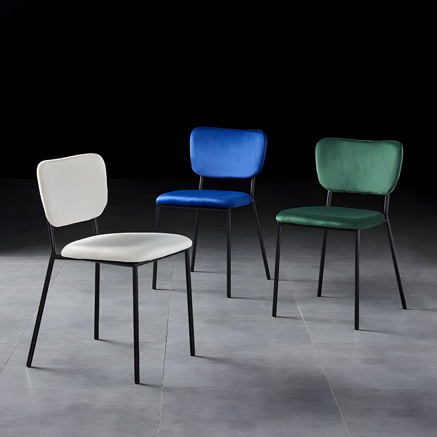 Nordic Style Dining Chairs Armless Open Back Stackable Chairs with Metal Legs - image 12