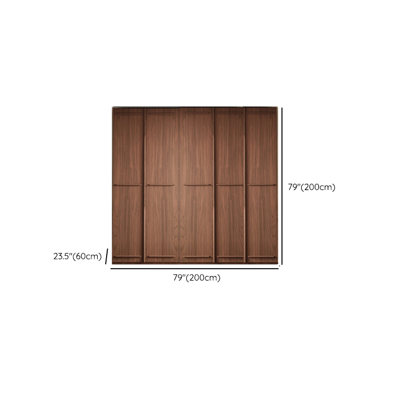 Simplistic Wood Color Timber Wardrobe Closet with Soft Close Door, Interior Shelves, and Hanging Rod - image 20
