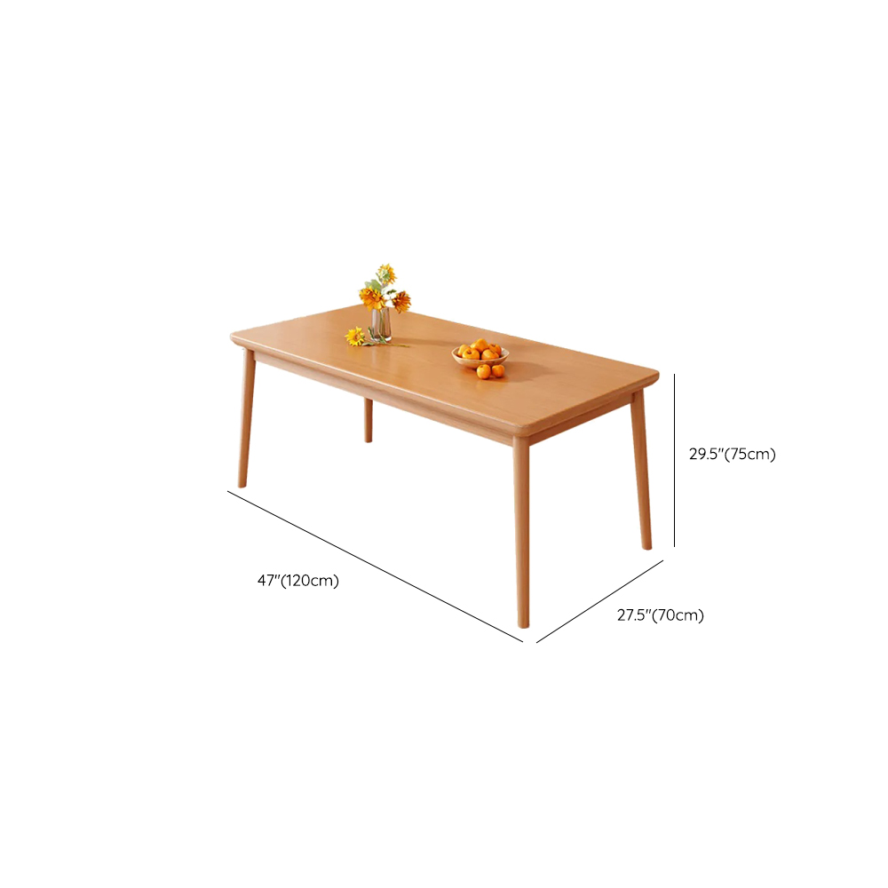 Trendy Rectangular Rubberwood Dining Table Set with Four Legs, 5 Piece Set, Unfinished Color - image 6