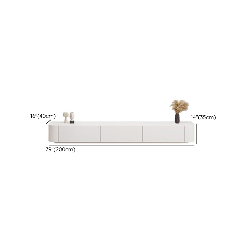 Modern White Long Over 67 inches TV Stand Featuring Without Legs Design and Self-Close Drawer Glides - image 12