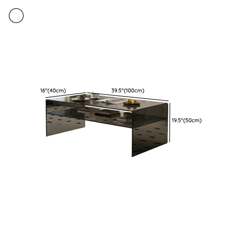 Rectangular Glass Modern Coffee Table with Transparent Top and Sleek Glass Base - image 25