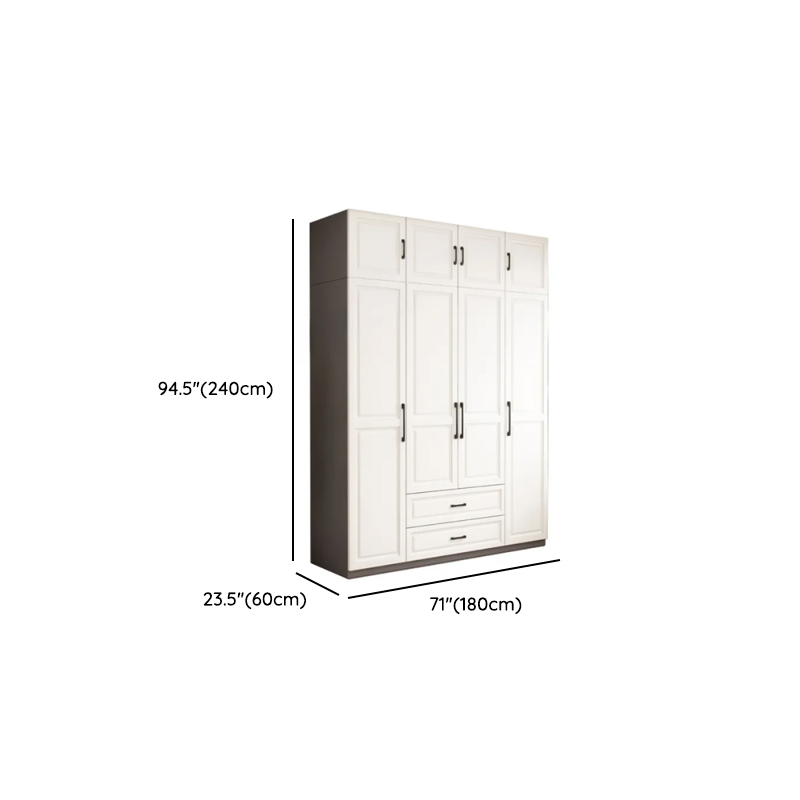 Chalk Minimalist Manufactured Wood Cabinet Armoire with 2-Drawer, Soft Close Door, Interior Shelves, and Clothing Rod - image 20