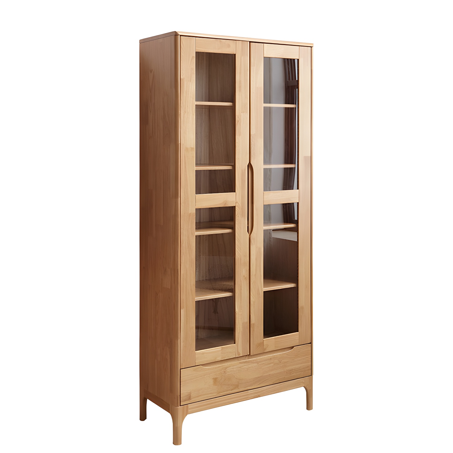 Glass Door Accent Cabinet 76.77" Tall Wood Cabinet with Drawers - image 5