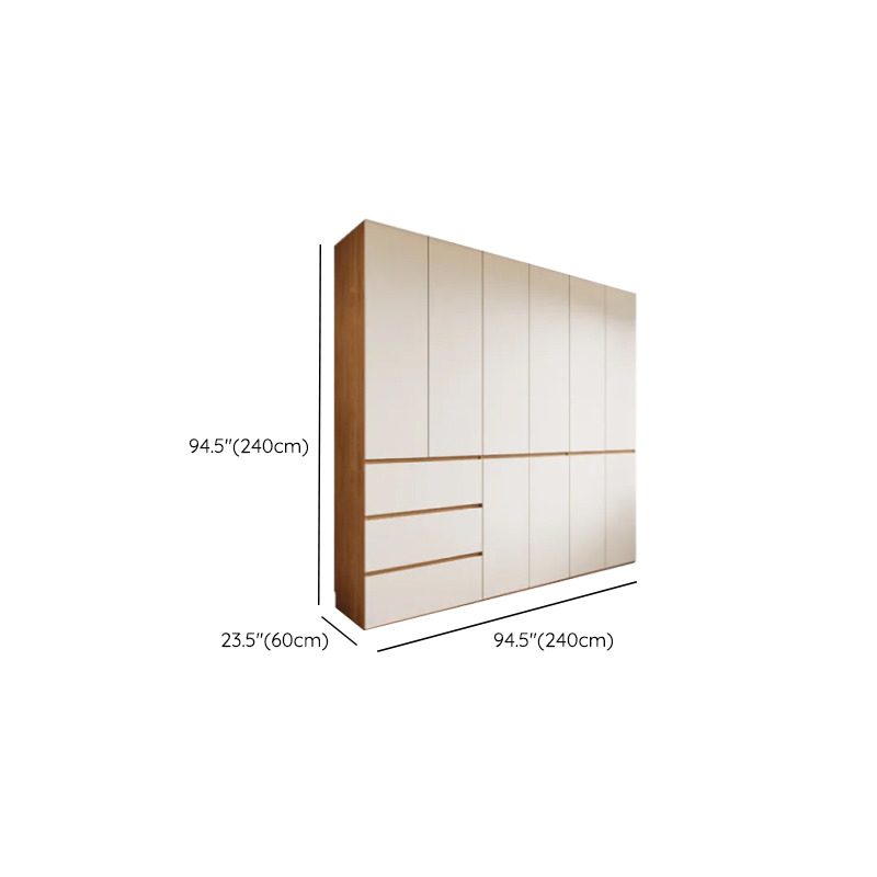 White Minimalist Laminate Wardrobe Closet with 3-Drawer/6-Drawer, Soft Close Door, Interior Shelves, and Clothing Rod - image 20