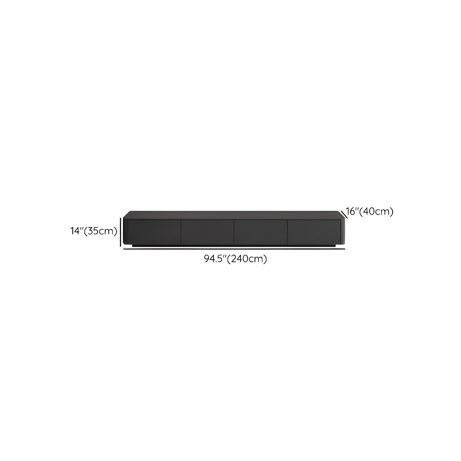 Modern Black TV Console Engineered Wood Cable Management Media Console - image 12