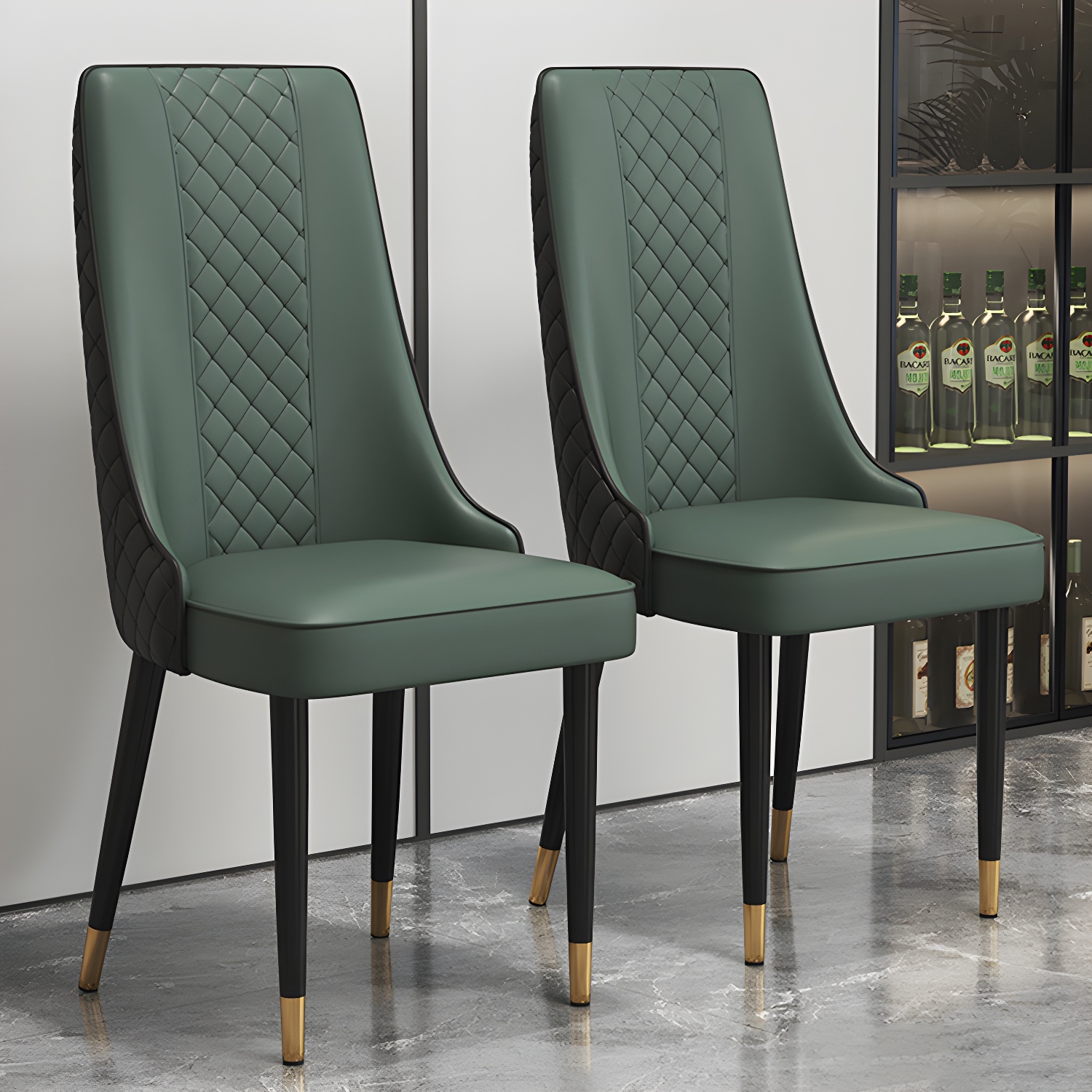 Glam Style Side Chair Leather Parsons Indoor Dining Chair for Living Room - image 12