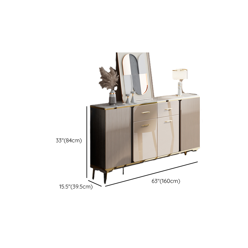 Luxury Off White Sideboard with Faux Marble Countertop and Standalone Design - image 17