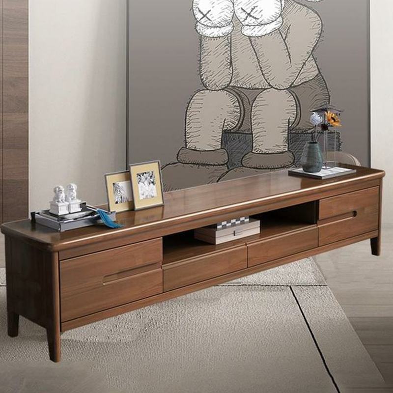 Scandinavian TV Stand with Low Height & Wood Material & 2 Drawers - image 5