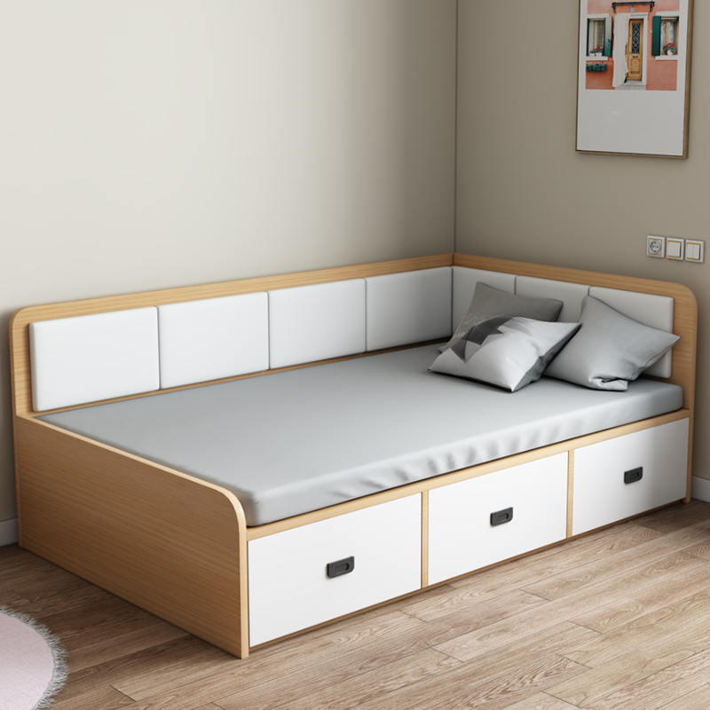 Solid Color Storage Included Bed with 3 Storage Boxes for Bedroom - image 3