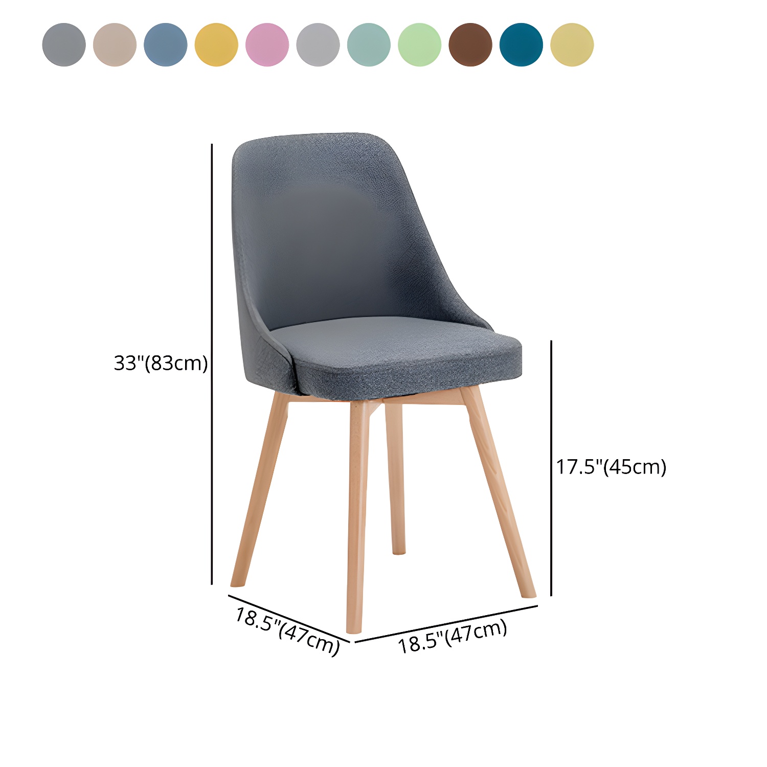 Upholstered Armless Dining Chairs Scandinavian Side Dining Chairs with Wood Legs - image 23