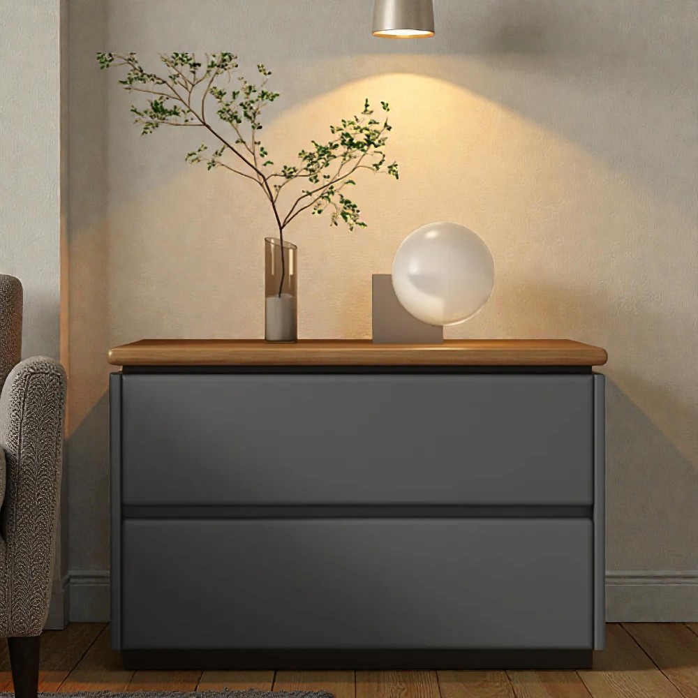 Modish 2 Tiers Drawer Storage Bedside Table with Laminate Countertop - image 25