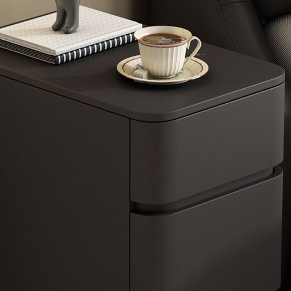 Minimalist Drawer Storage Nightstand with 3 Drawers and Artificial Leather Countertop - image 8