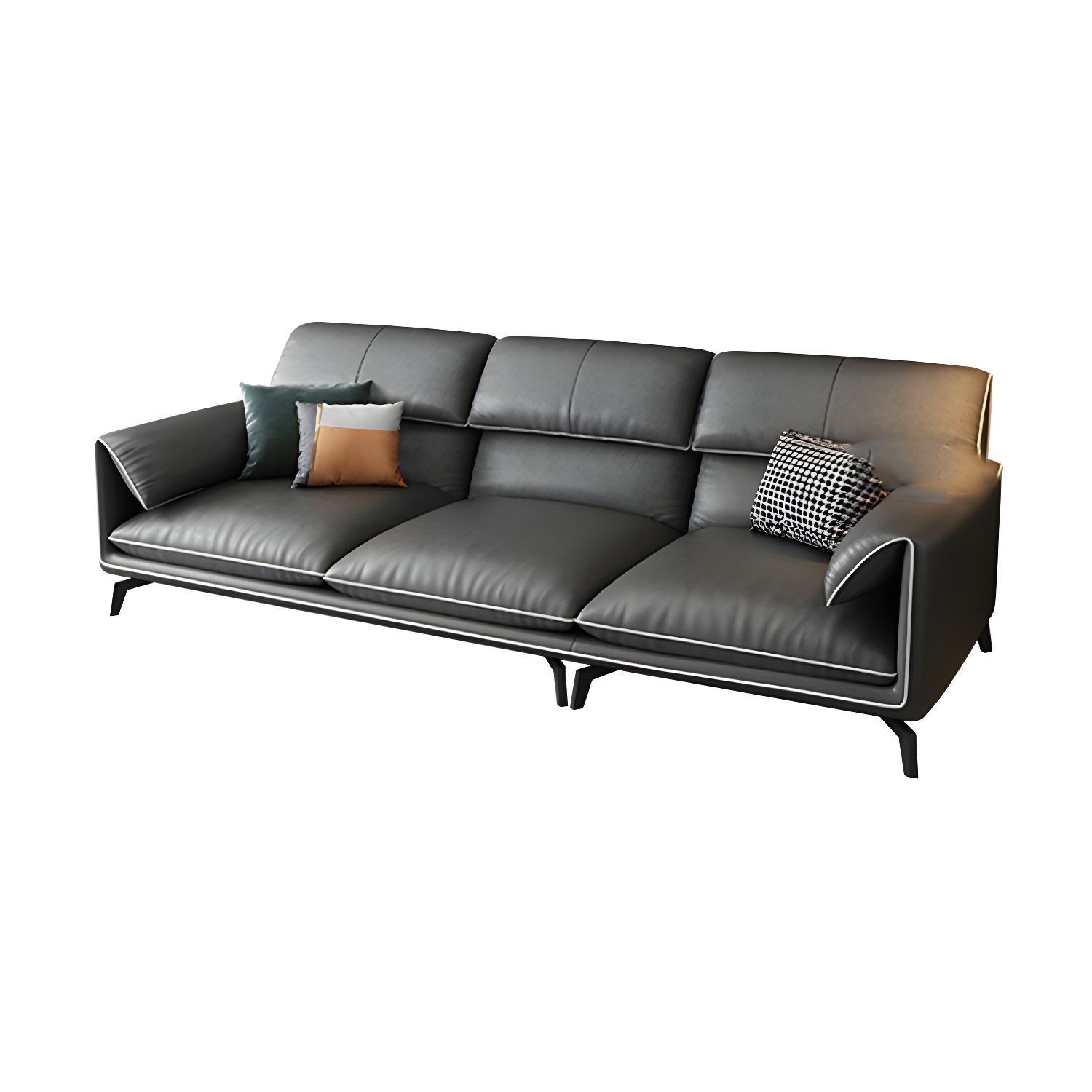 Modern Gray Stationary Sectional Sofa with Wood Frame and Pillow Top Arm - image 13