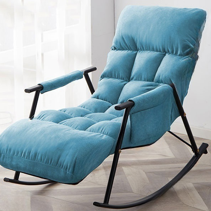 Modern Indoor Rocking Chair Upholstered, Tufted and Custom Fit with slipcover, Metal Legs - image 7
