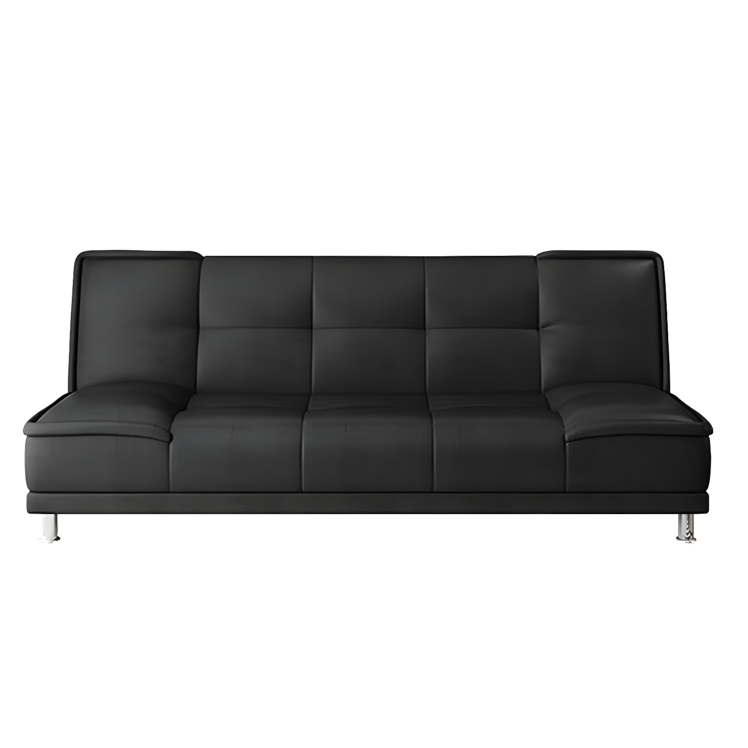75"Modern Minimalist Armless Foldable Sleeper Leather Settee - image 10