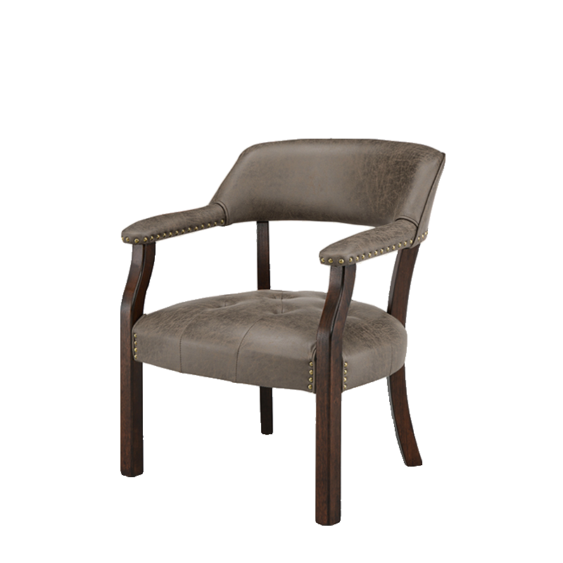 Sturdy Dining Room Arm Chair with Rollers, Decorative Nailhead, and Outlined Frame - image 5