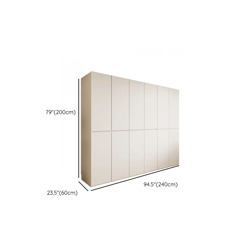 White Minimalist Manufactured Wood Independent Wardrobe Closet with Soft Close Door, Interior Shelves, and Articulated Mechanism - image 15