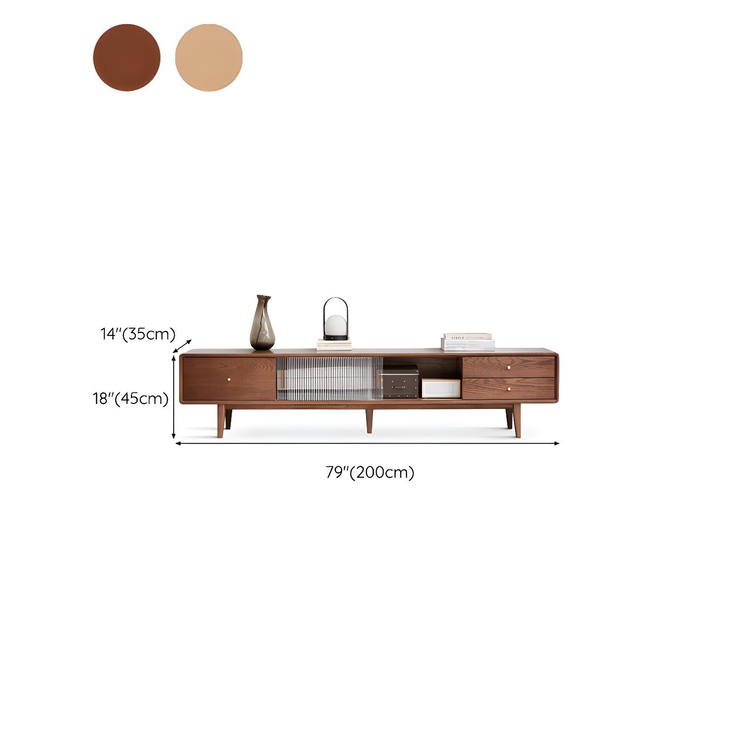Scandinavian TV Stand with Low Height and the Cabinet Storage - image 19