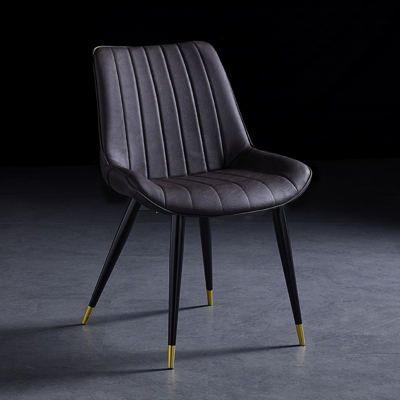 Outlined Faux Leather Upholstered Reliable Side Chair with Metal 4 Legs for Restaurant - image 35