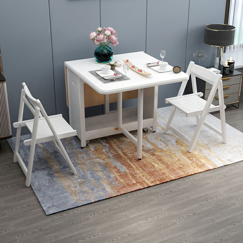 Trendy Collapsible Solid Wood Dining Set Non-adjustable Standard Height - image 7