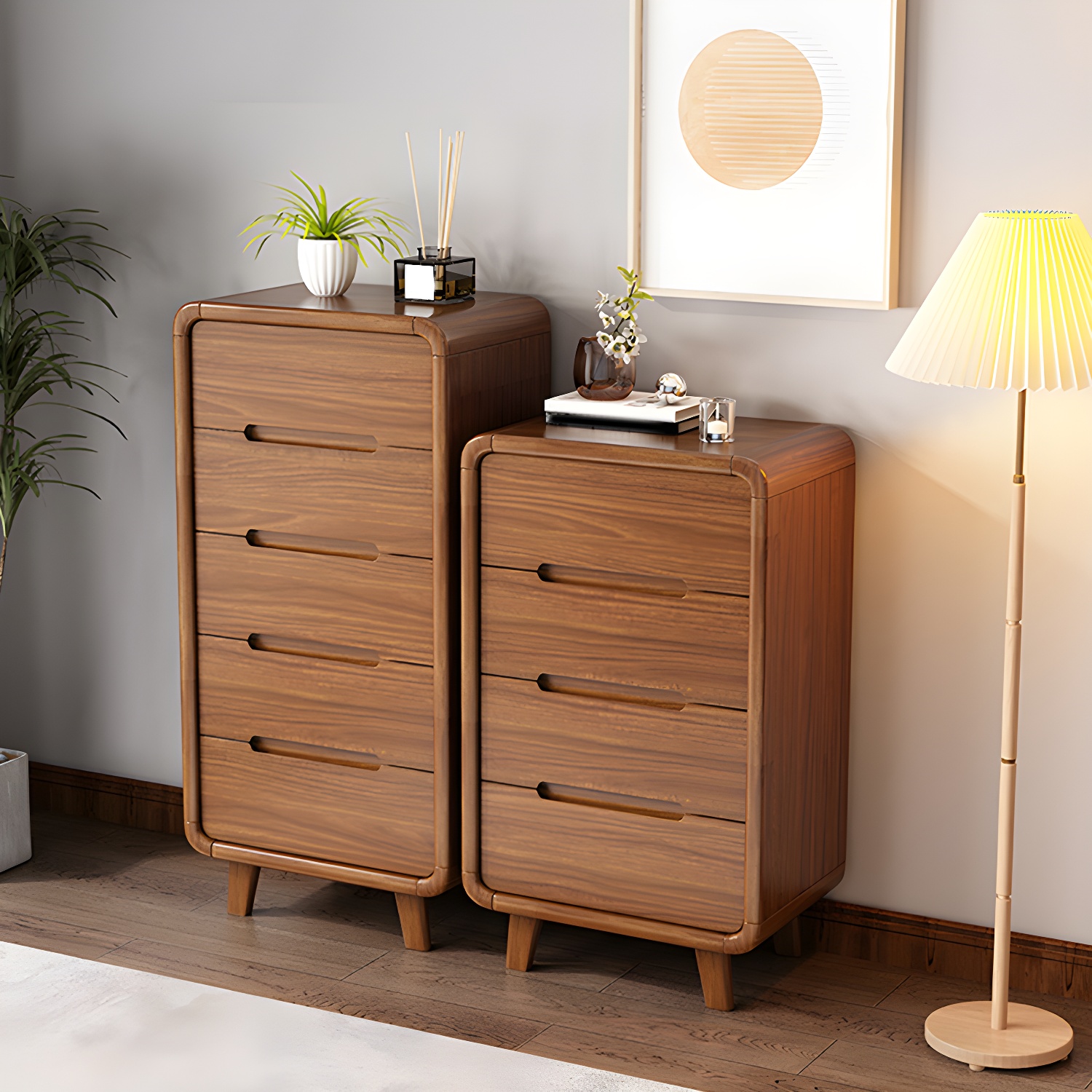 Modern Solid Wood Dresser with Narrow Profile and Drawers in Natural Finish - image 6