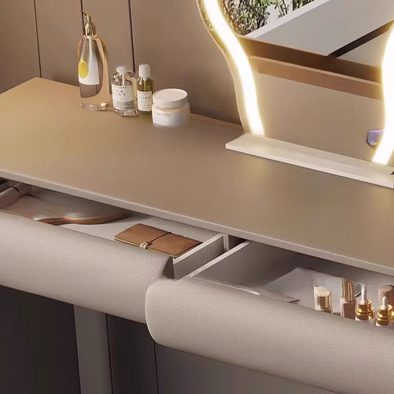 Multi-Purpose Tan Vanity Set with 10 Drawers, Lighting, Scalable, Adjustable Touch, and Adjustable Brightness - image 4