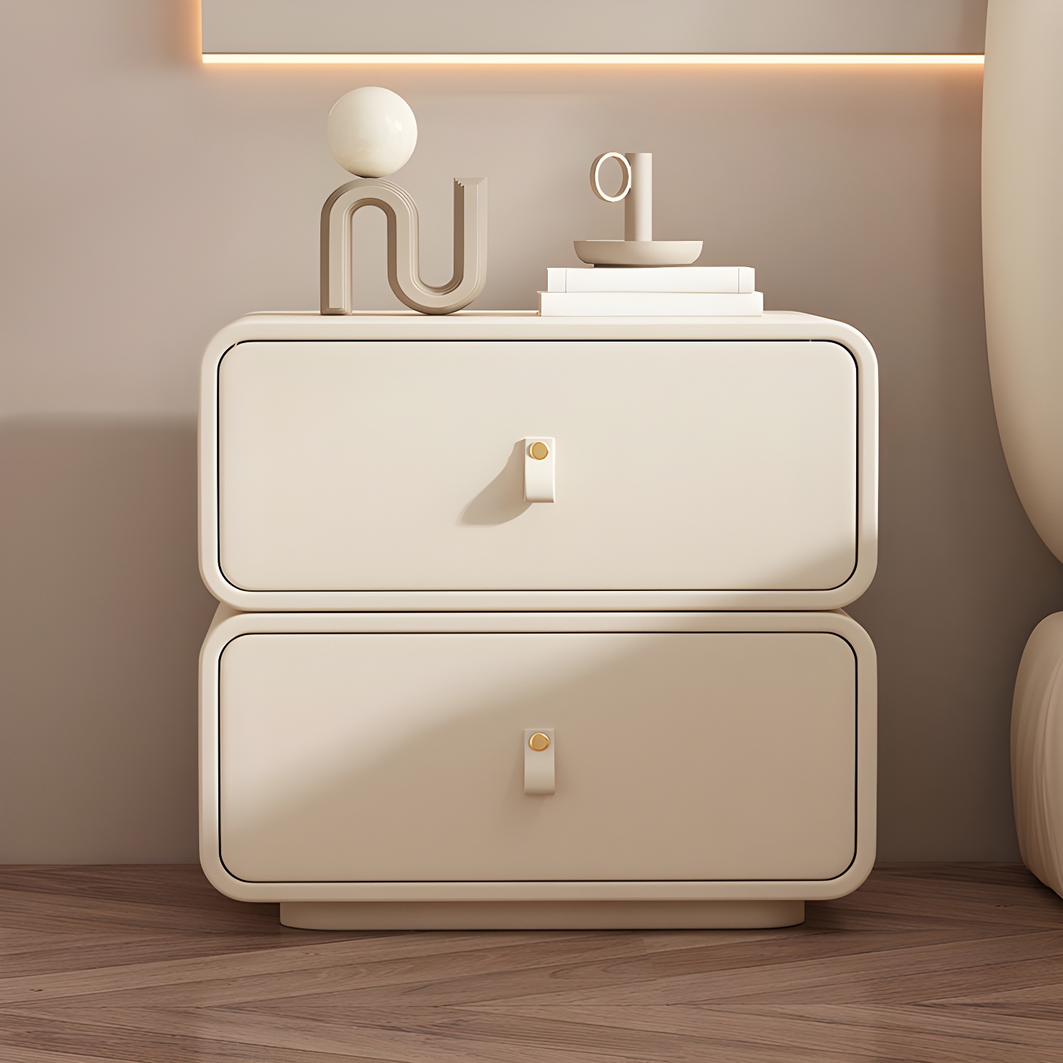 Modernism Bedside Desk Shape in Rectangular with Two-drawer for Bedroom - image 11