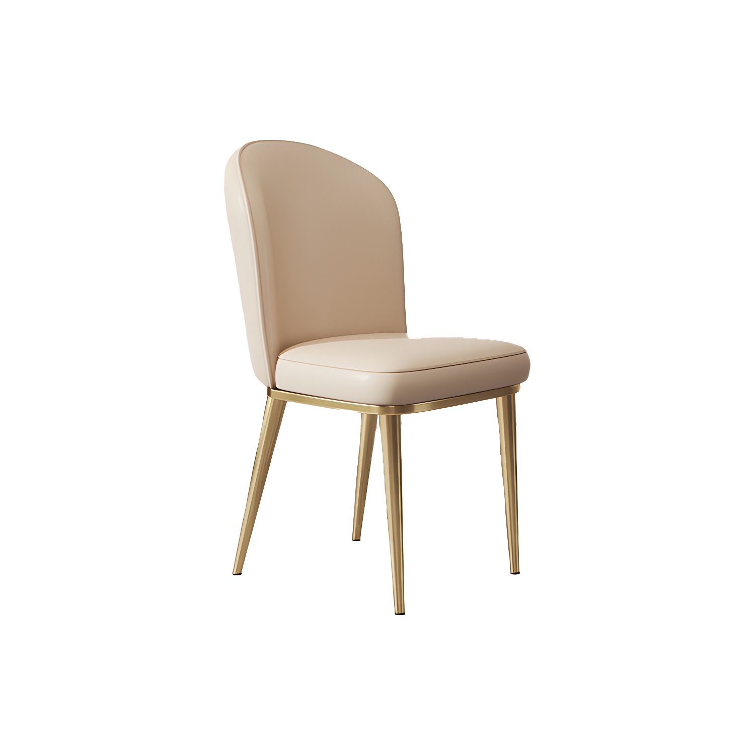 Glam Style Side Chair Leather Gold Frame Dining Chair for Home - image 7