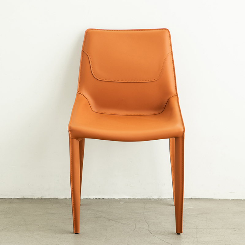 Modern Leather Armless Side Chair with Solid Back - Easy-Care, Warranty - image 12