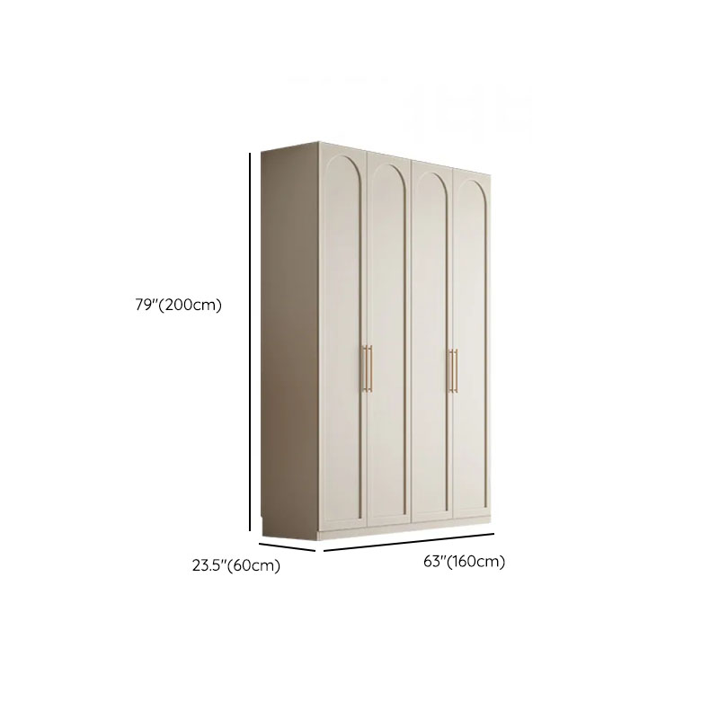 White Casual Manufactured Wood Independent Armoire Cabinet with Compartments, Soft Close Door, and Interior Shelves - image 8