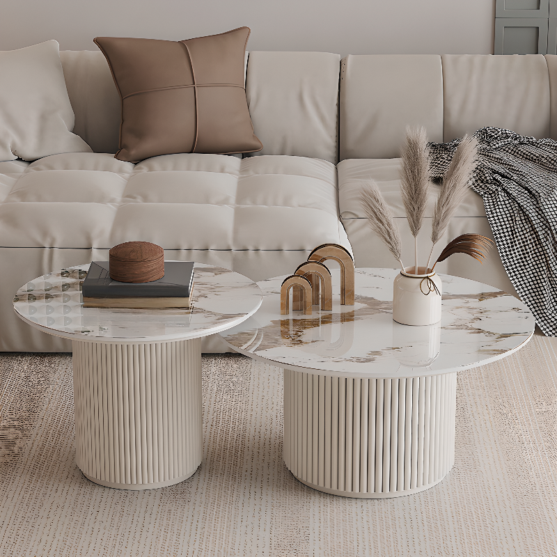 Circular-shaped Ivory Board Game Coffee Table for Home - image 5
