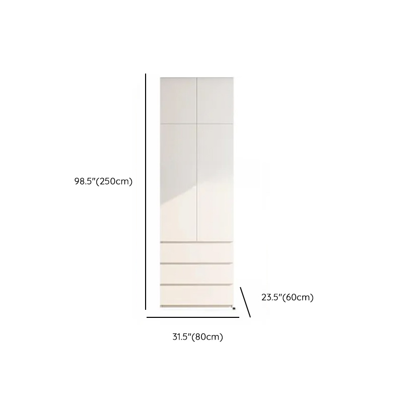 Minimalist Chalk Wooden Cabinet Armoire with Soft Close Drawer, Soft Close Door, Interior Shelves, and Clothing Rod - image 13
